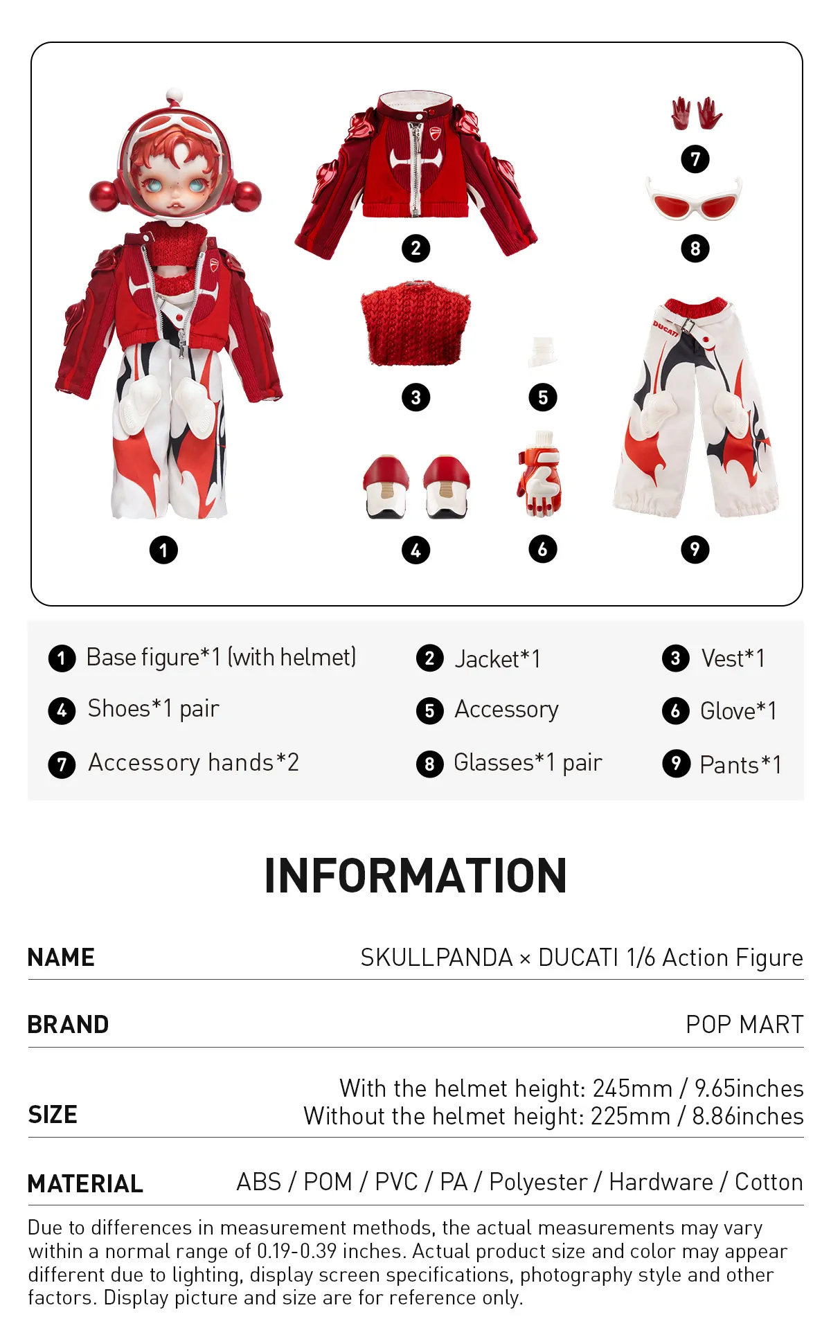 SKULLPANDA × DUCATI 1/6 Action Figure - POP MART (United States)