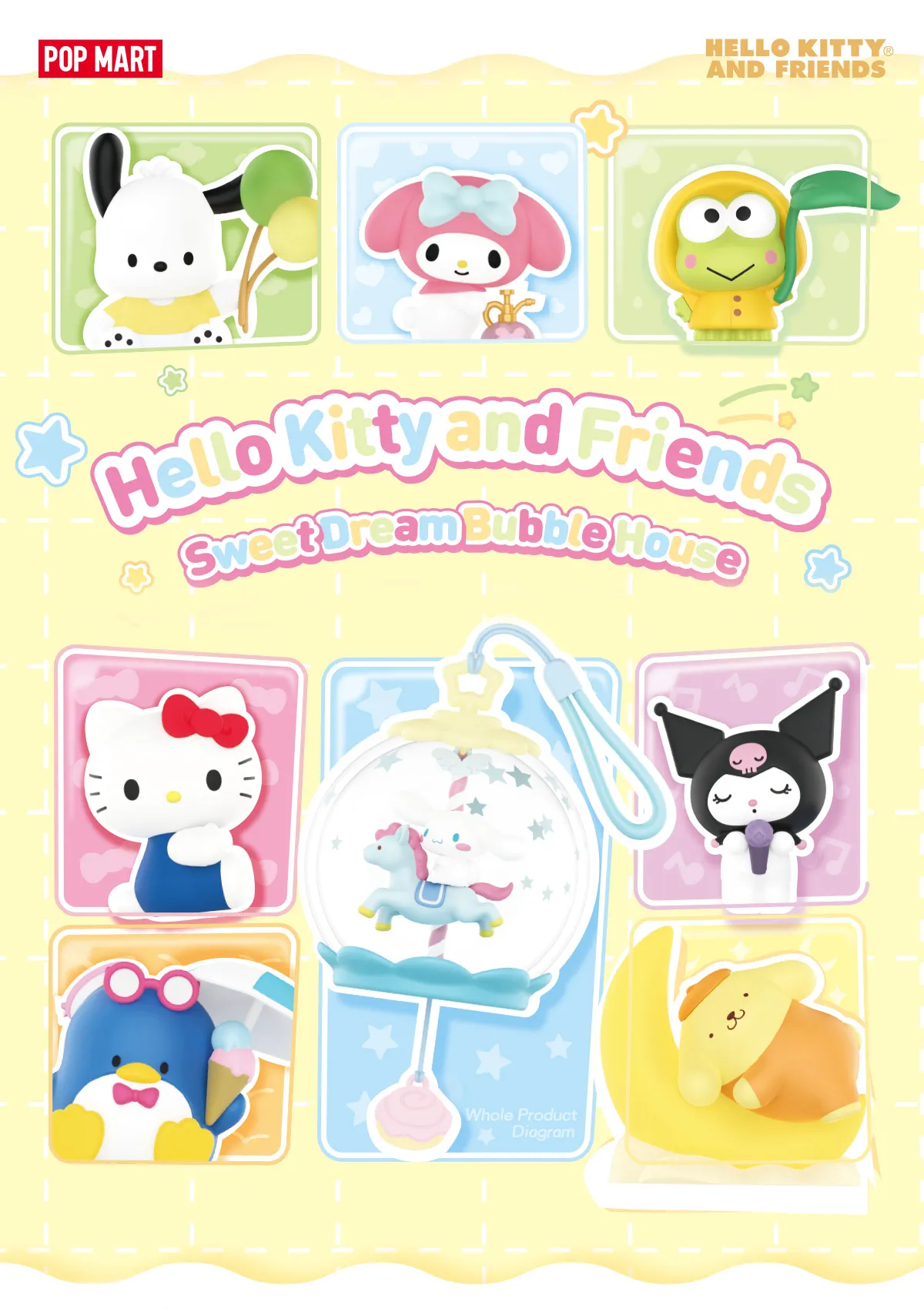 Hello Kitty and Friends Sweet Dream Bubble House Series Scene Sets