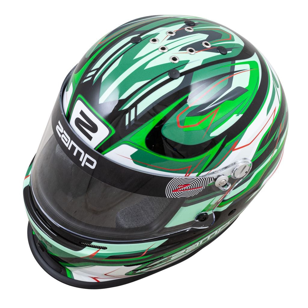 Zamp RZ-42Y Youth Helmet - Black/Green | Lightweight Youth Helmet