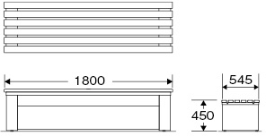山崎産業株式会社｜ベンチYB-148L-ID1800（背なし）