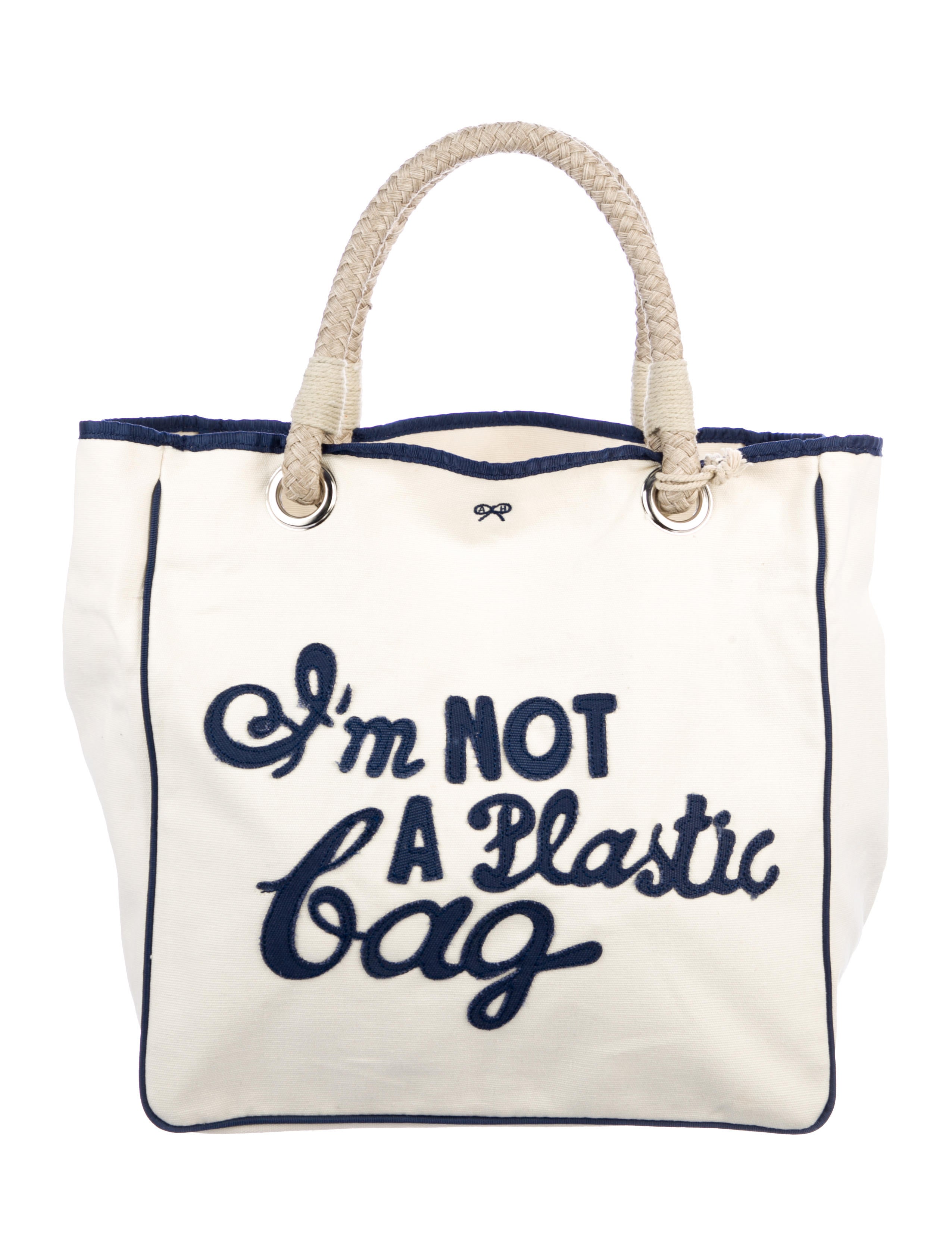 Anya Hindmarch I'm Not A Plastic Bag Canvas Tote - Blue Totes