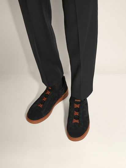Black Suede Triple Stitch™ Sneakers FW25 28331662 | Zegna US
