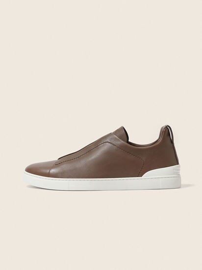 Brown Triple Stitch™ SECONDSKIN Sneakers FW25 35541642 | Zegna US