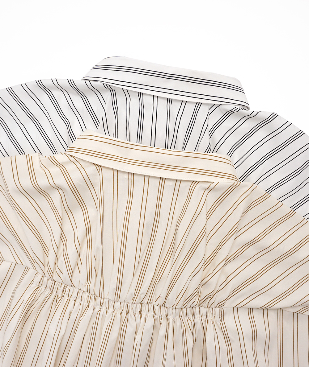 バックギャザーストライプシャツ(ブラウス・シャツ) | Alphabet's