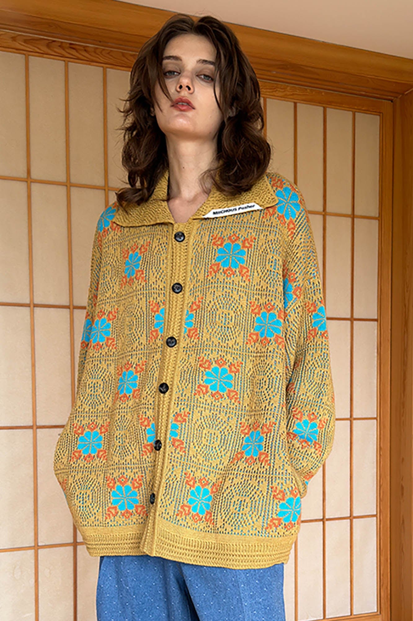 MIICHOUS Edelweiss Knit Button-Up Cardigan