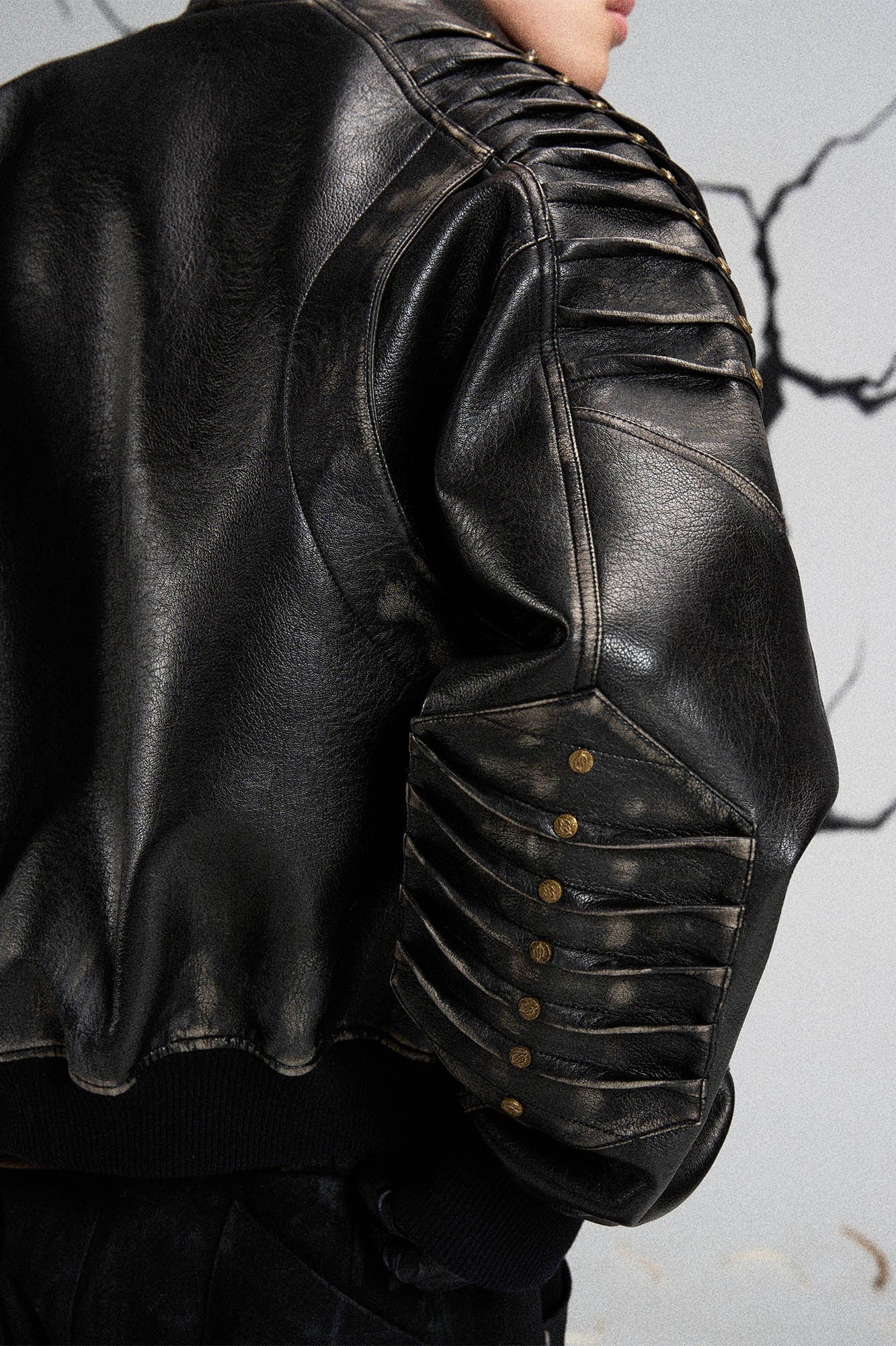 FLYERRER Mutation Exoskeleton Deconstructed Faux Leather Jacket