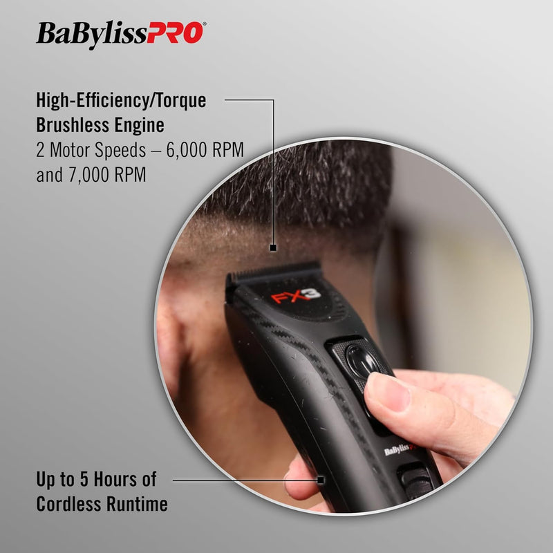 BaBylissPRO FX3 Matte Black Professional High-Torque Cordless Clipper