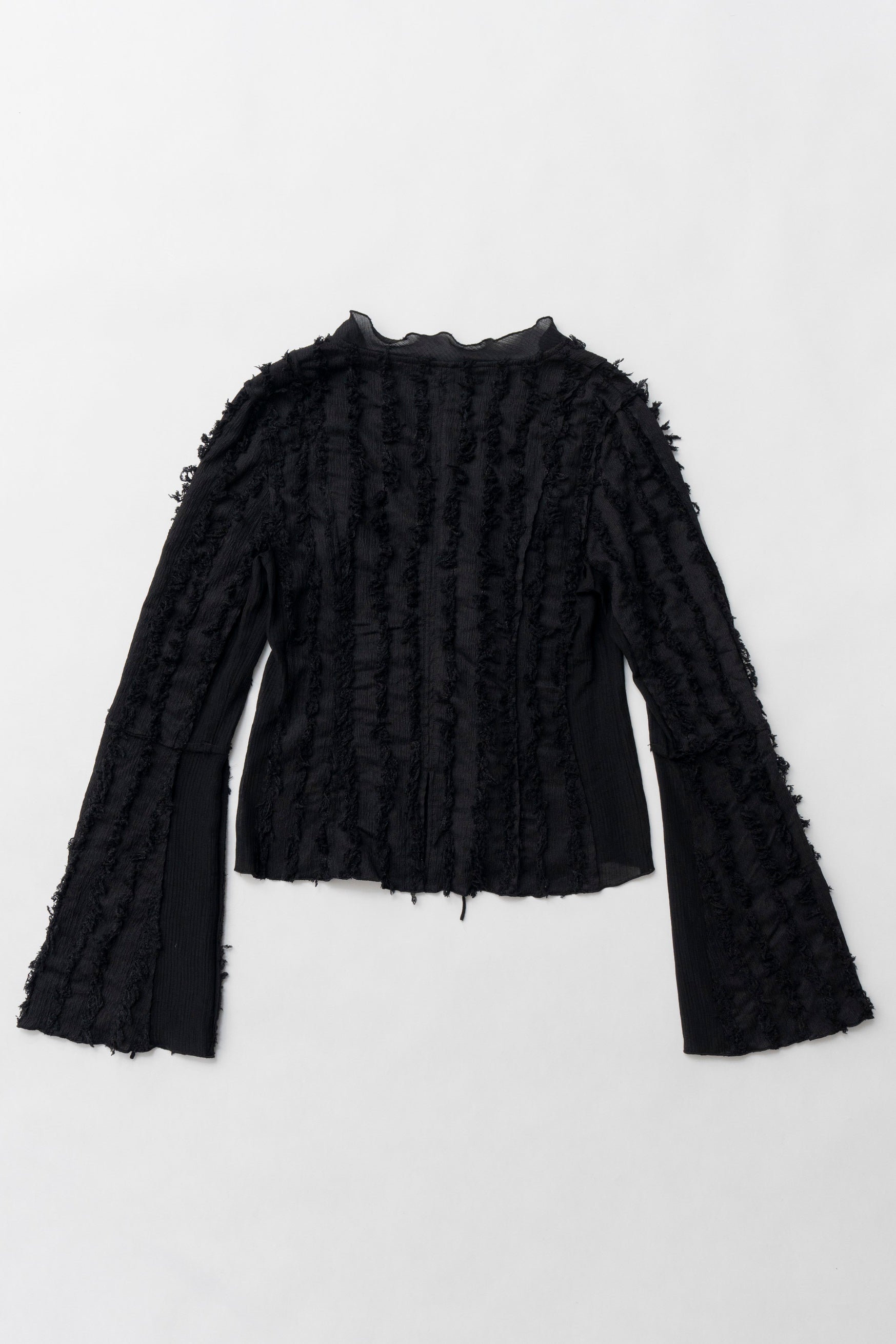 Fringe Jacquard Frill Cardigan - SALE