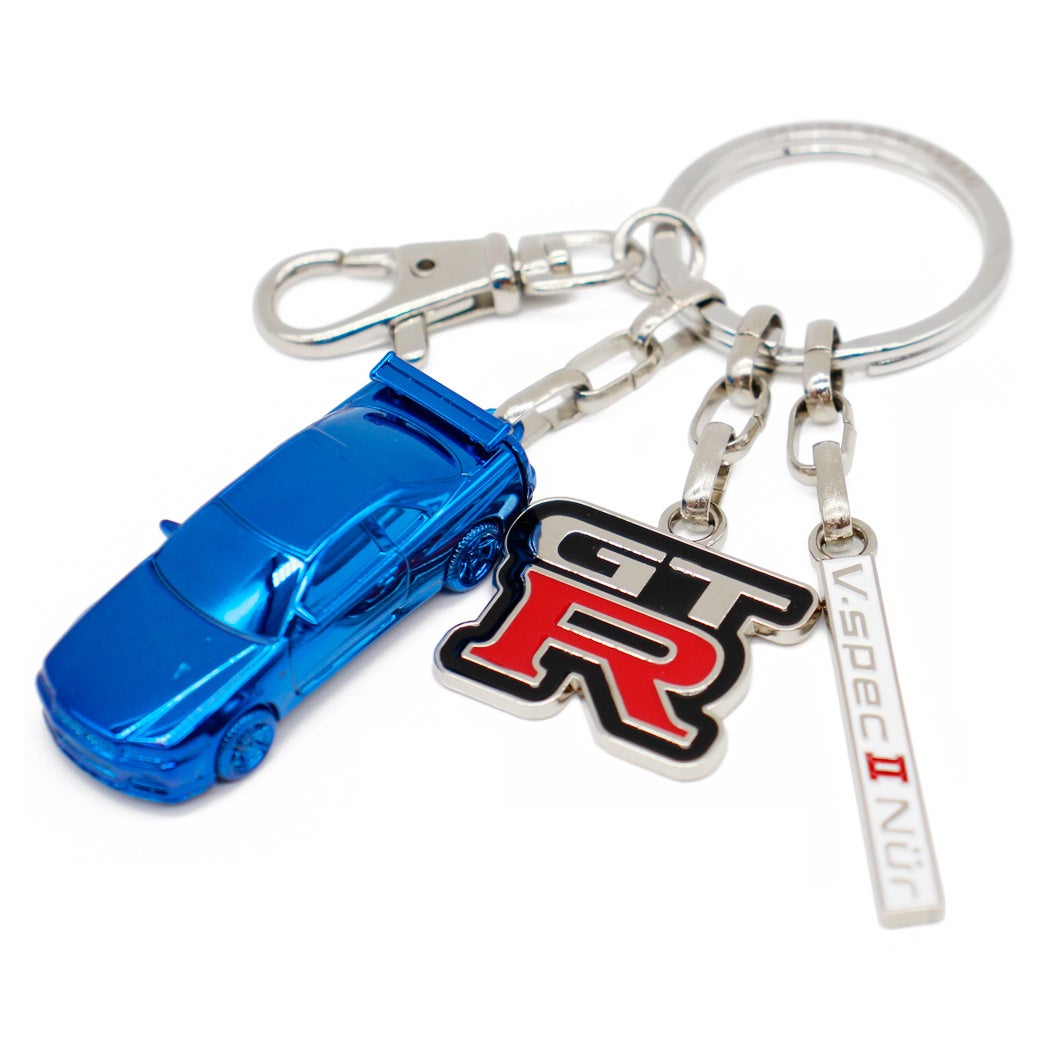 青色の輝き、日産スカイライン GT-R (BNR34) キーリング BLUE EDITION
