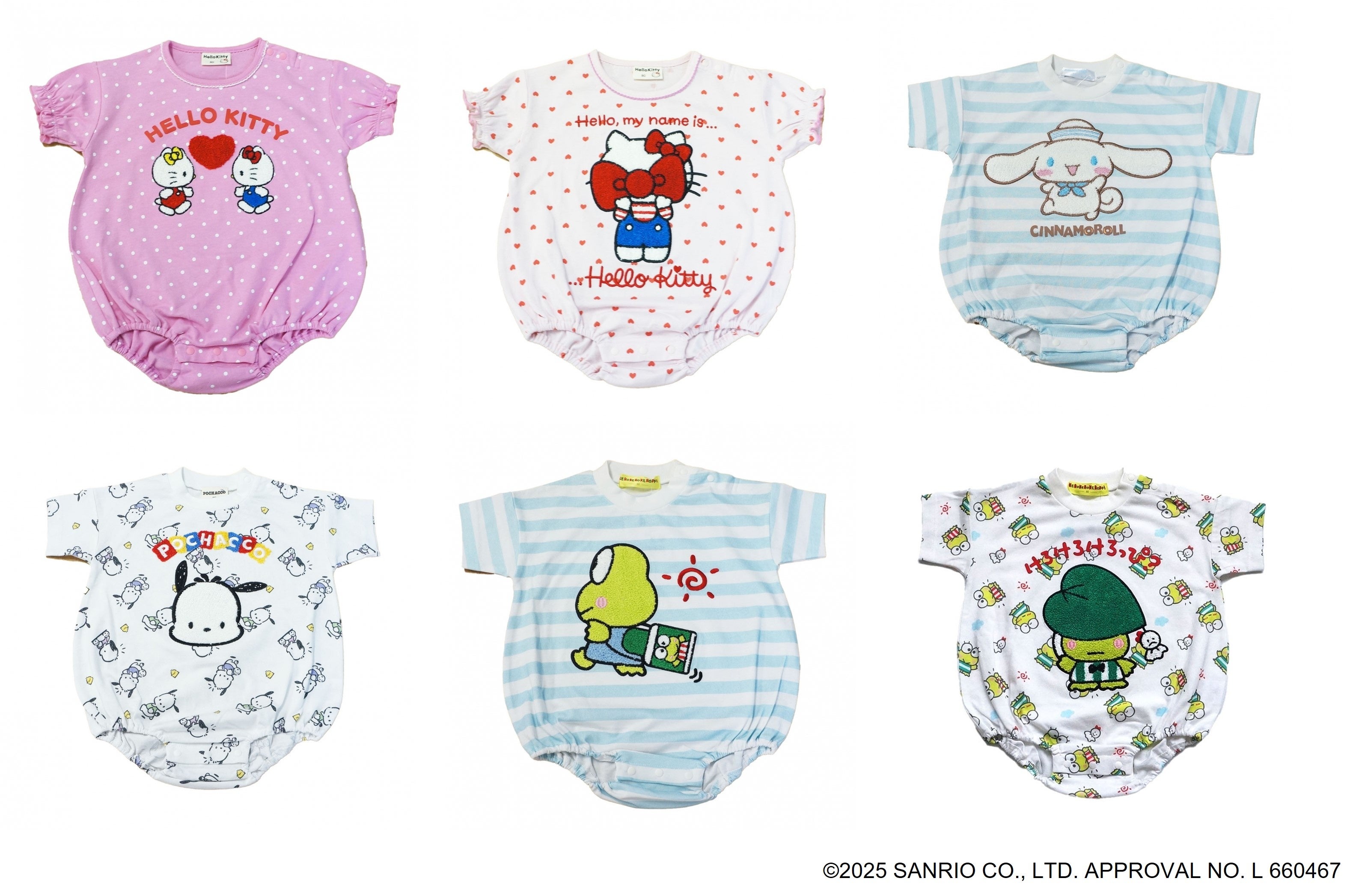 ハローキティにシナモロール、ポチャッコ、けろけろけろっぴも