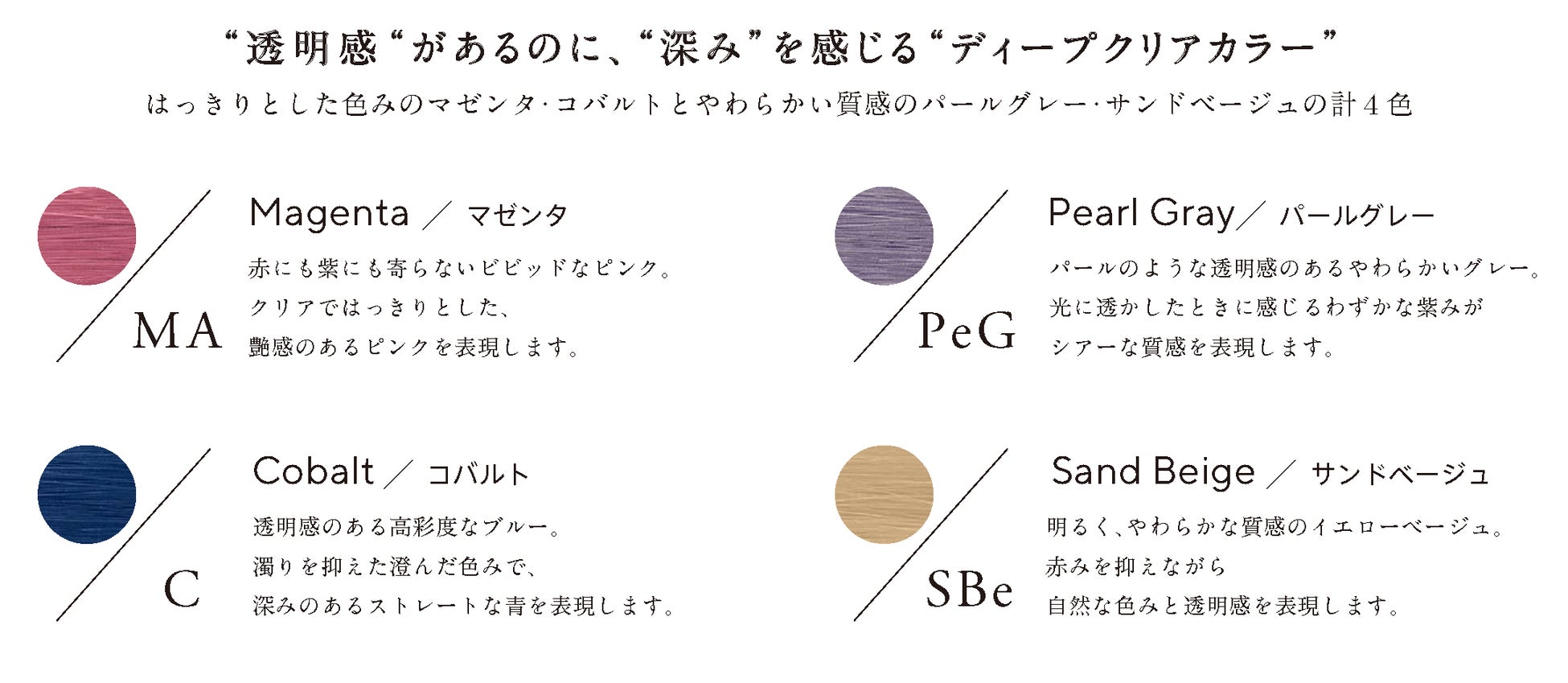 ダブルカラーのような“深くて、透明”な色表現をシングルプロセスで