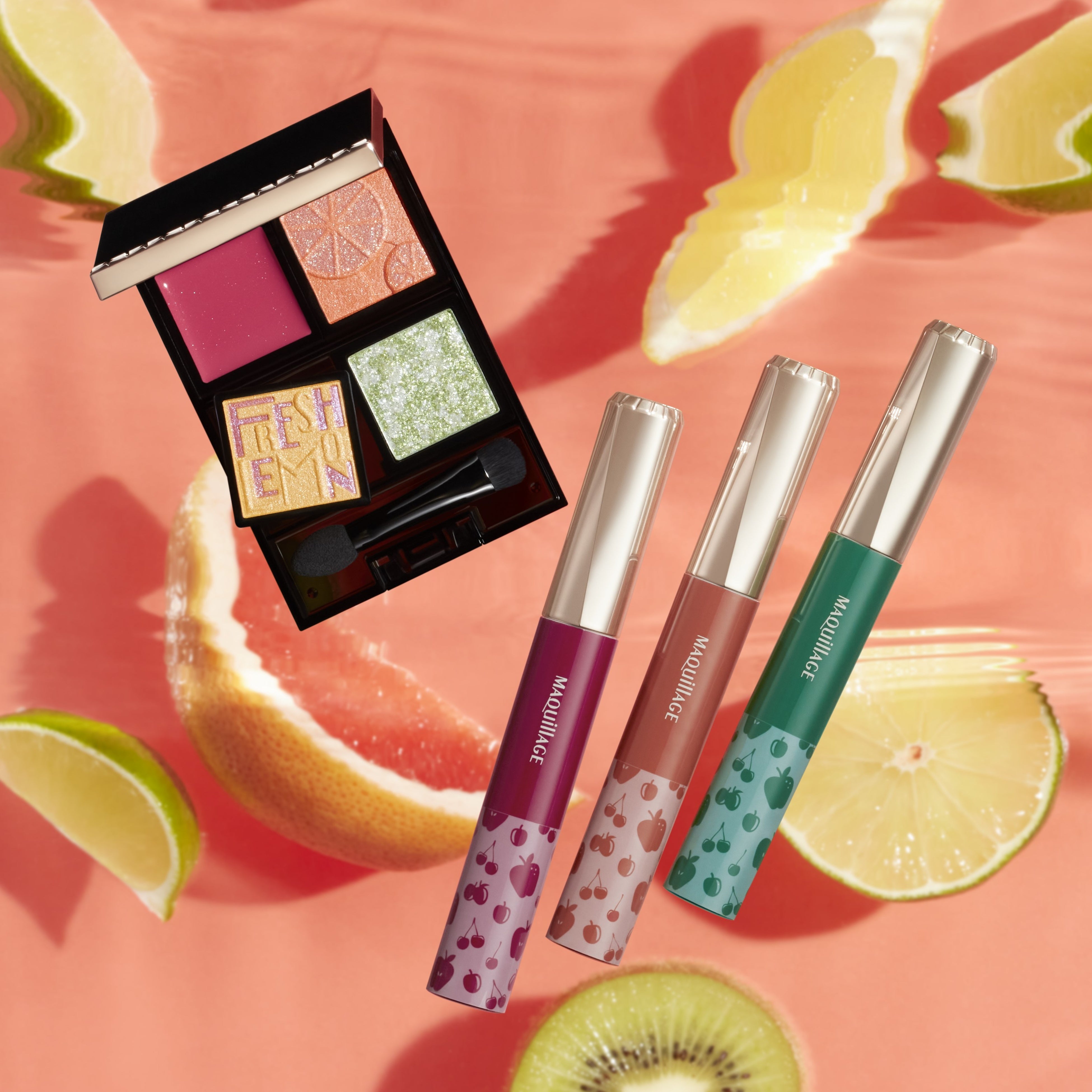 マキアージュのアイカラー＆美容液マスカラにフルーツをモチーフにした