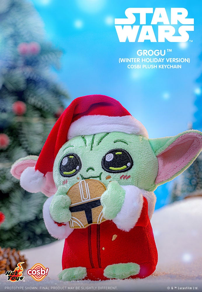 サンタの格好をしたグローグーのぬいぐるみキーチェーンが登場！普段着