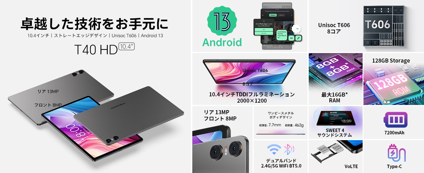 Teclast Android 13タブレット「T40HD」はAmazonで限定セール開催中