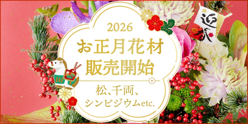 お正月花材 販売開始！】松・千両・シンビジウムを始め、豊富な品揃え