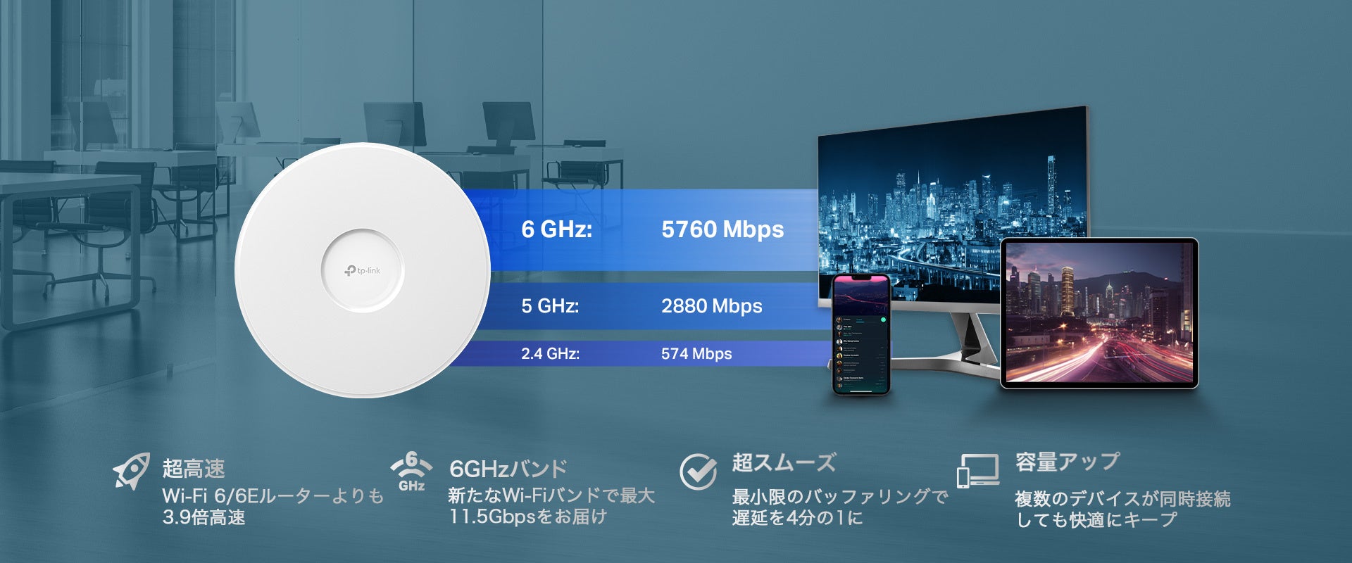 TP-Link初の法人向けWi-Fi 7 AP】BE9300トライバンドWi-Fi-7アクセス