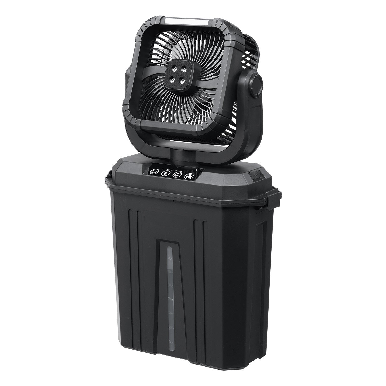 水×風で冷却できる10Lの大容量タンクと9時間連続稼働できるバッテリー