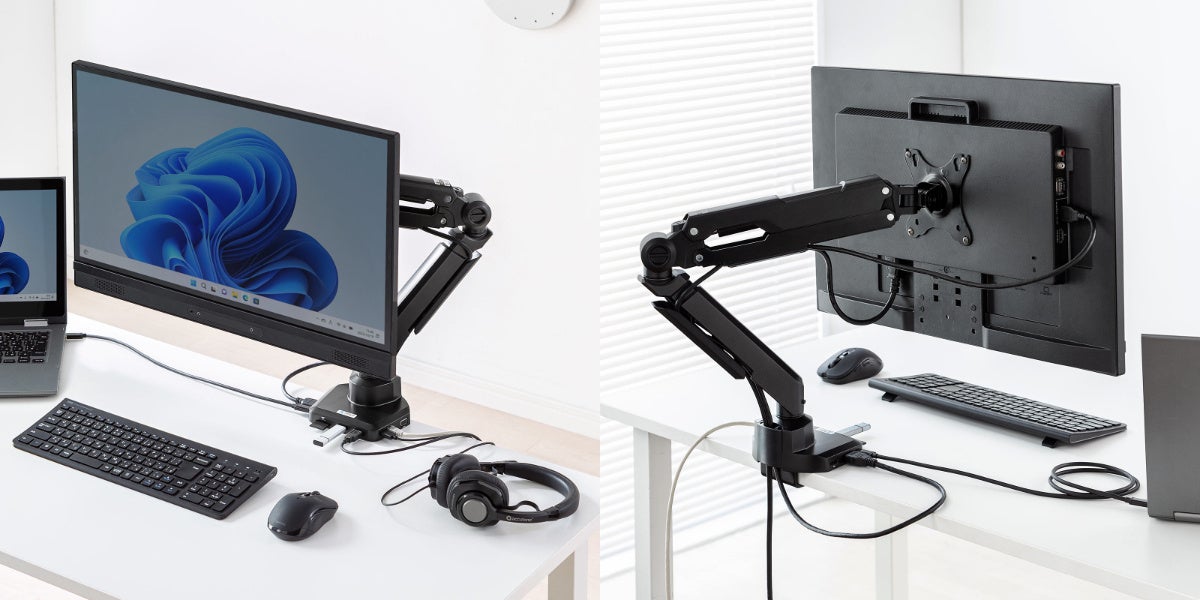 一台二役！ベース部にドッキングステーションを内蔵した一体型モニター