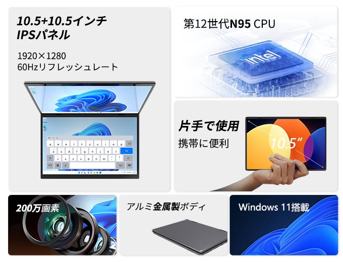 10.5インチのデュアルタッチスクリーンを搭載したノートPC「DEEKU
