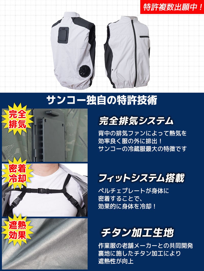 圧倒的に冷える「冷蔵服4 (ベスト/半袖）」』を発売 | サンコー株式