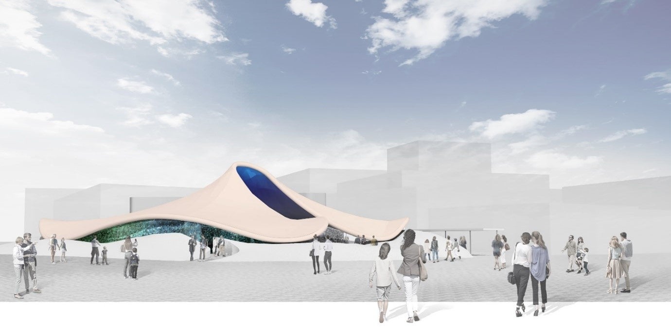 大阪・関西万博のシグネチャーパビリオン「いのち動的平衡館」の建物