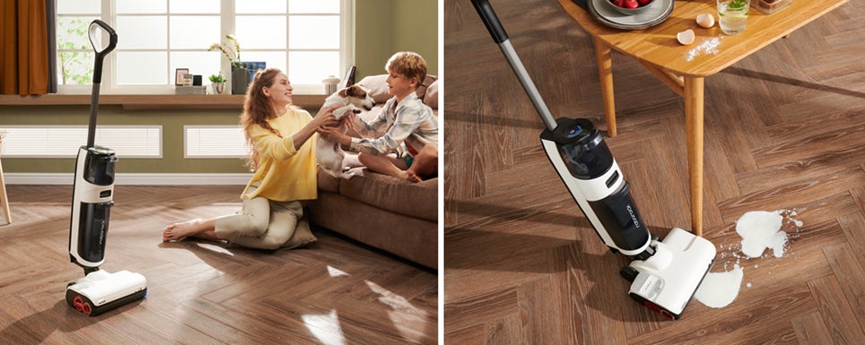キレイ”を極める パワフルな吸引・水拭き掃除を同時に行い、液体が