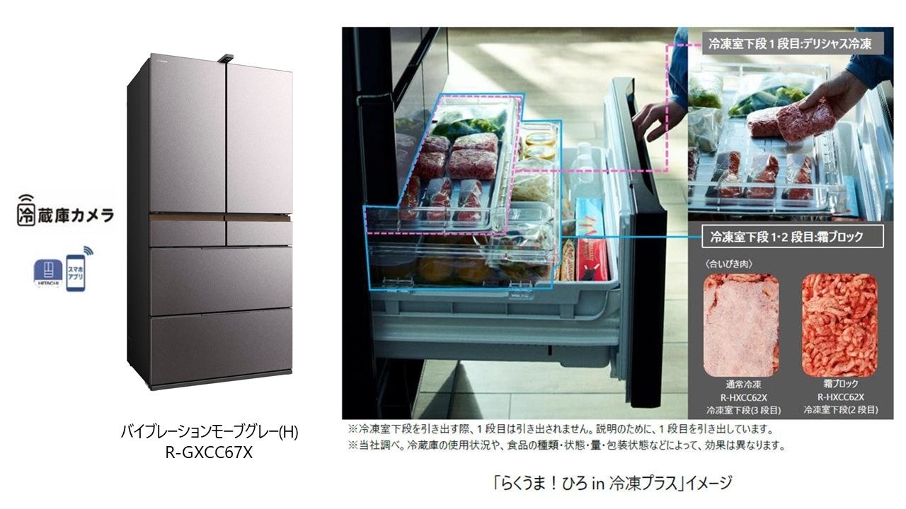 らくうま！ひろin冷凍プラス」採用の冷蔵庫「まんなか冷凍 GXCCタイプ