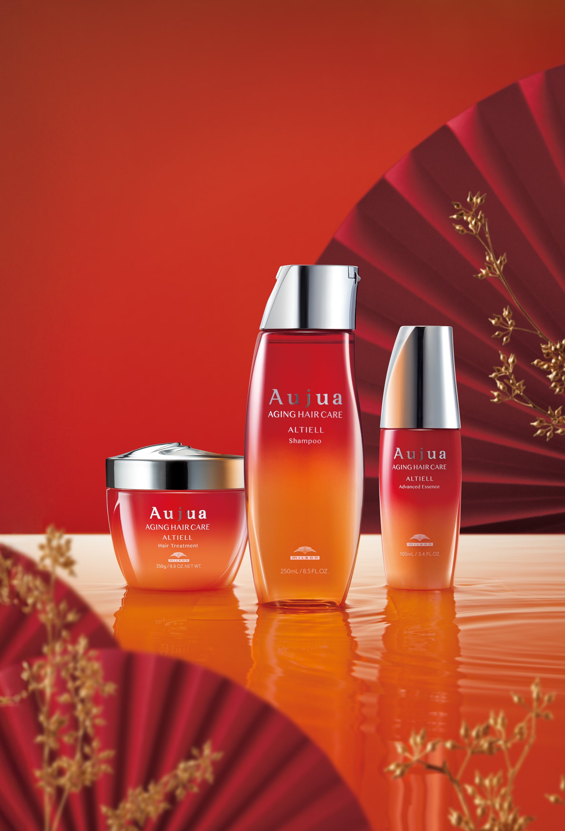 Aujuaより、根元から毛先まで芯があるのにやわらかな髪へ導く新