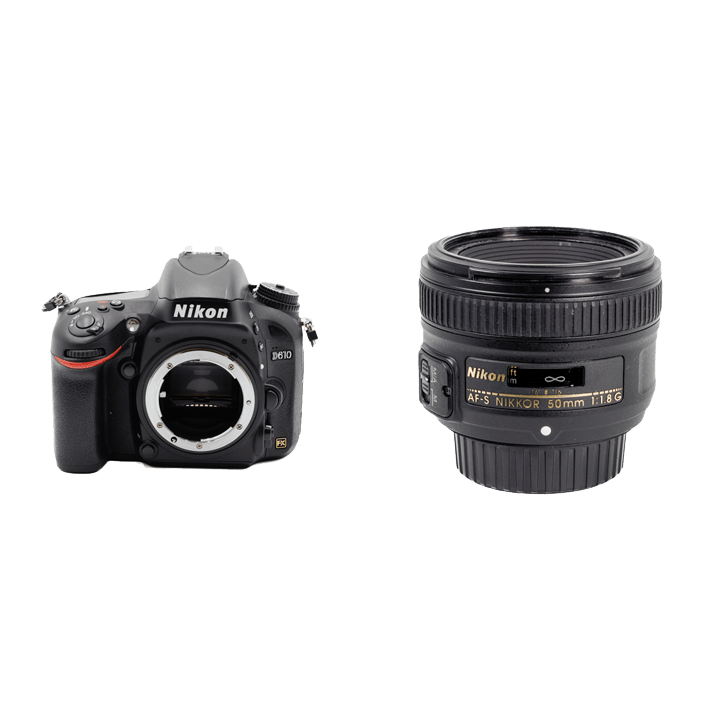 レンタル - Nikon フルサイズ一眼レフ & ボケる標準単焦点セット D610