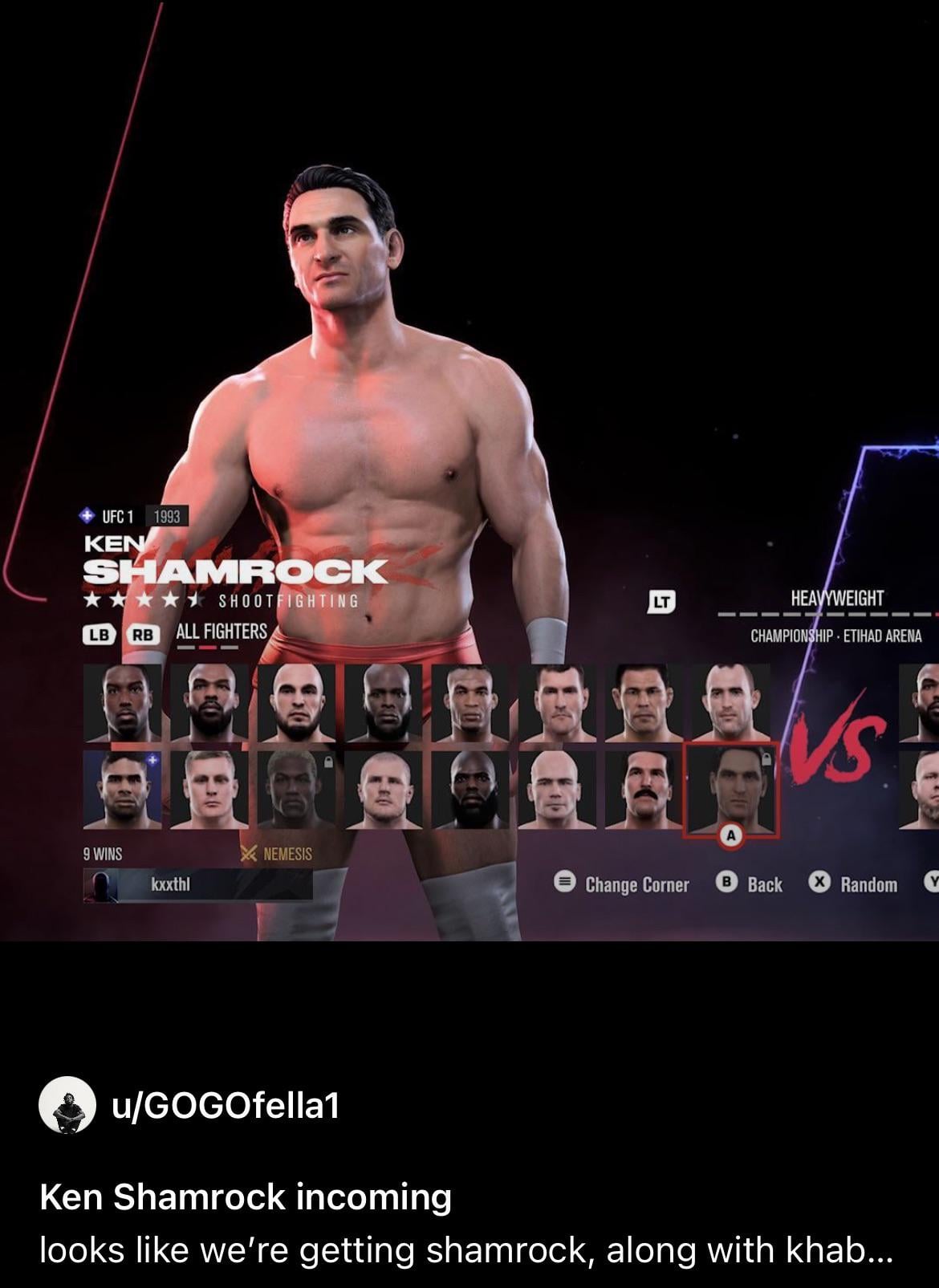 ケン・シャムロックっていつ来るんだっけ？ : r/EASportsUFC