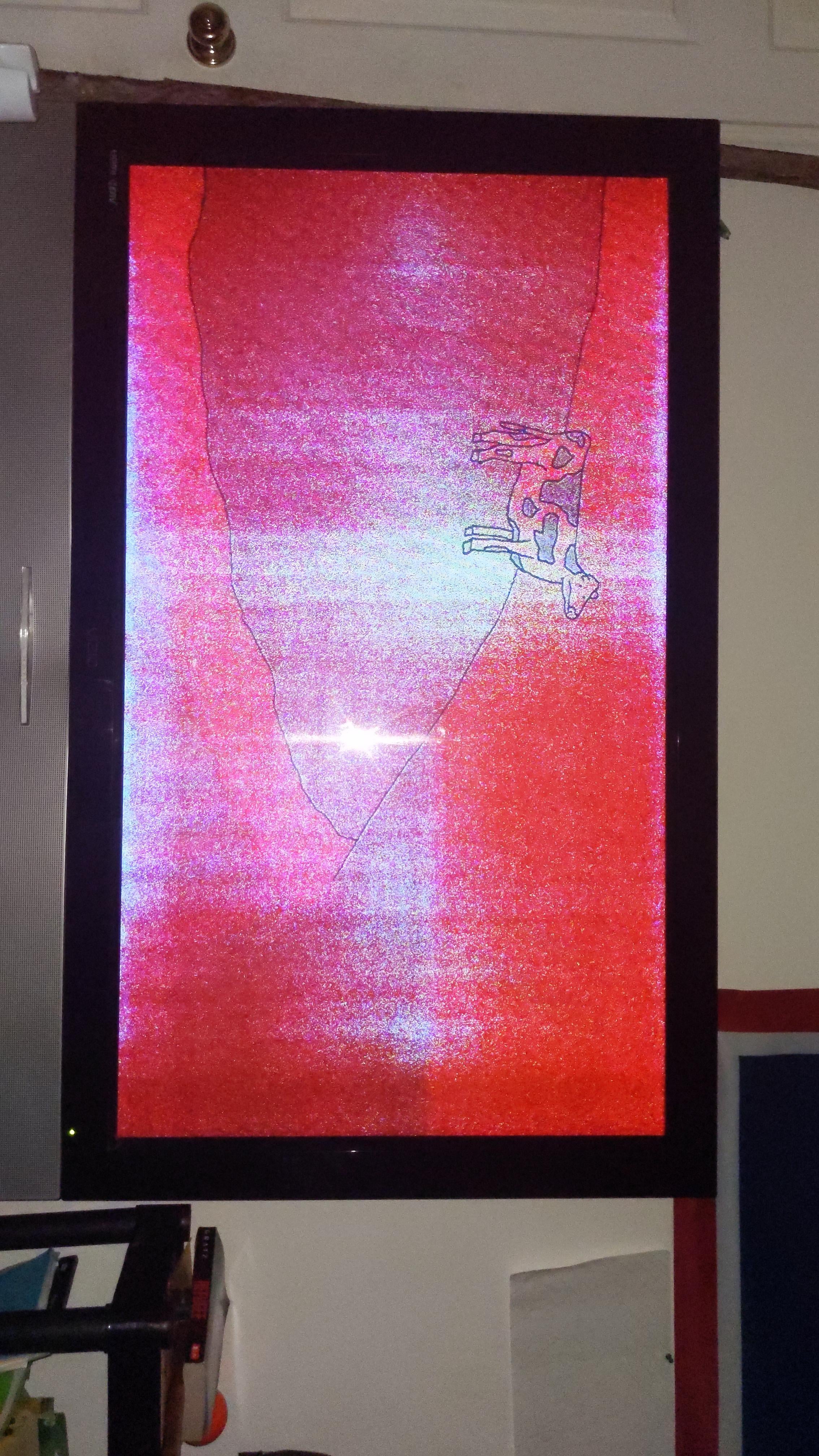 これどうやって直すの？テレビの画面、白いのがたくさん表示されると