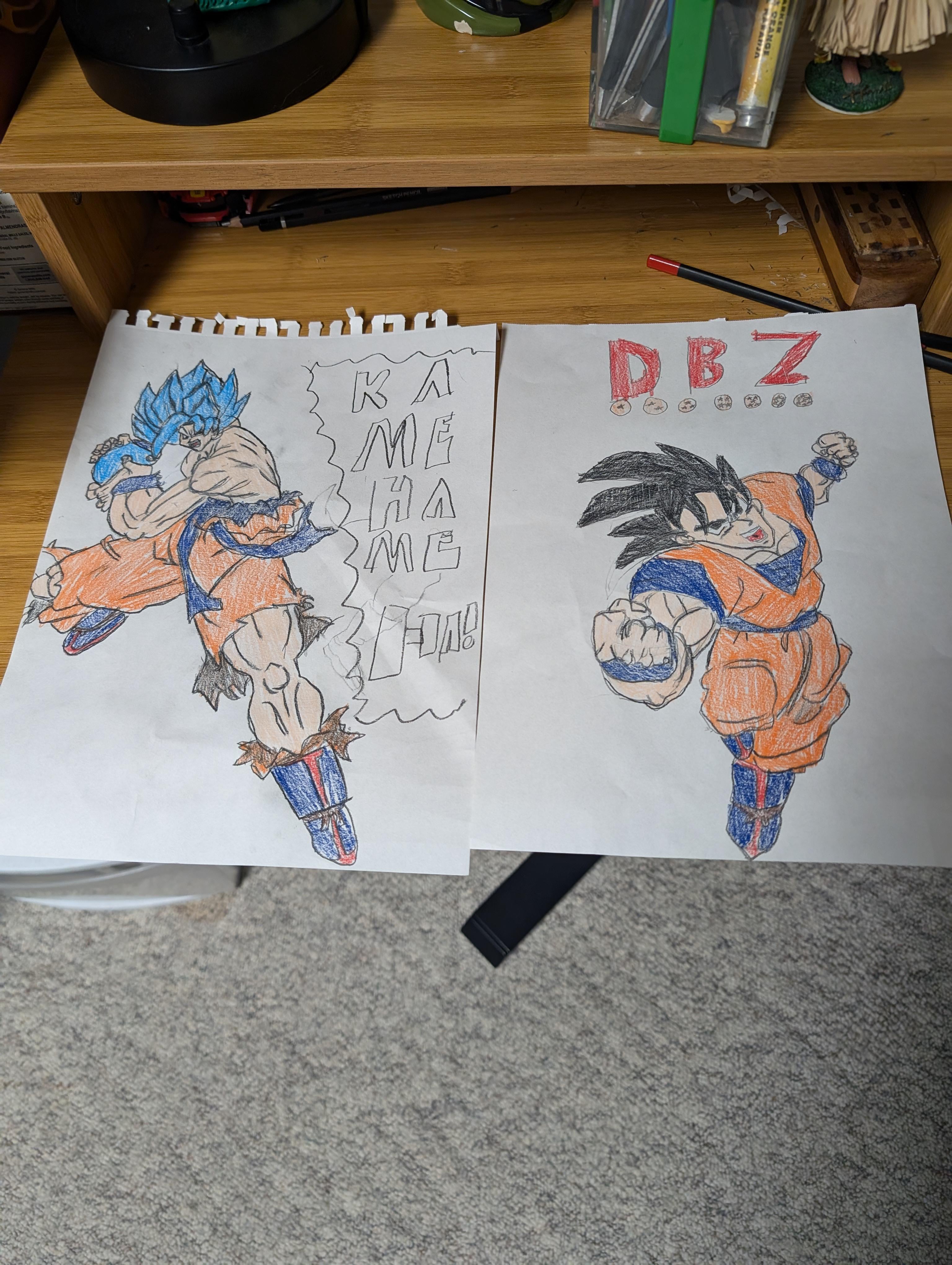 手描きの悟空の色鉛筆アート作ったよ : r/dbz