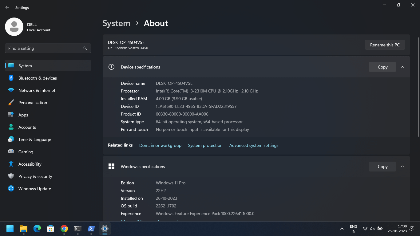 7200 RPMのHDDとi3 2310mにWindows 11をインストールした。まだ全然