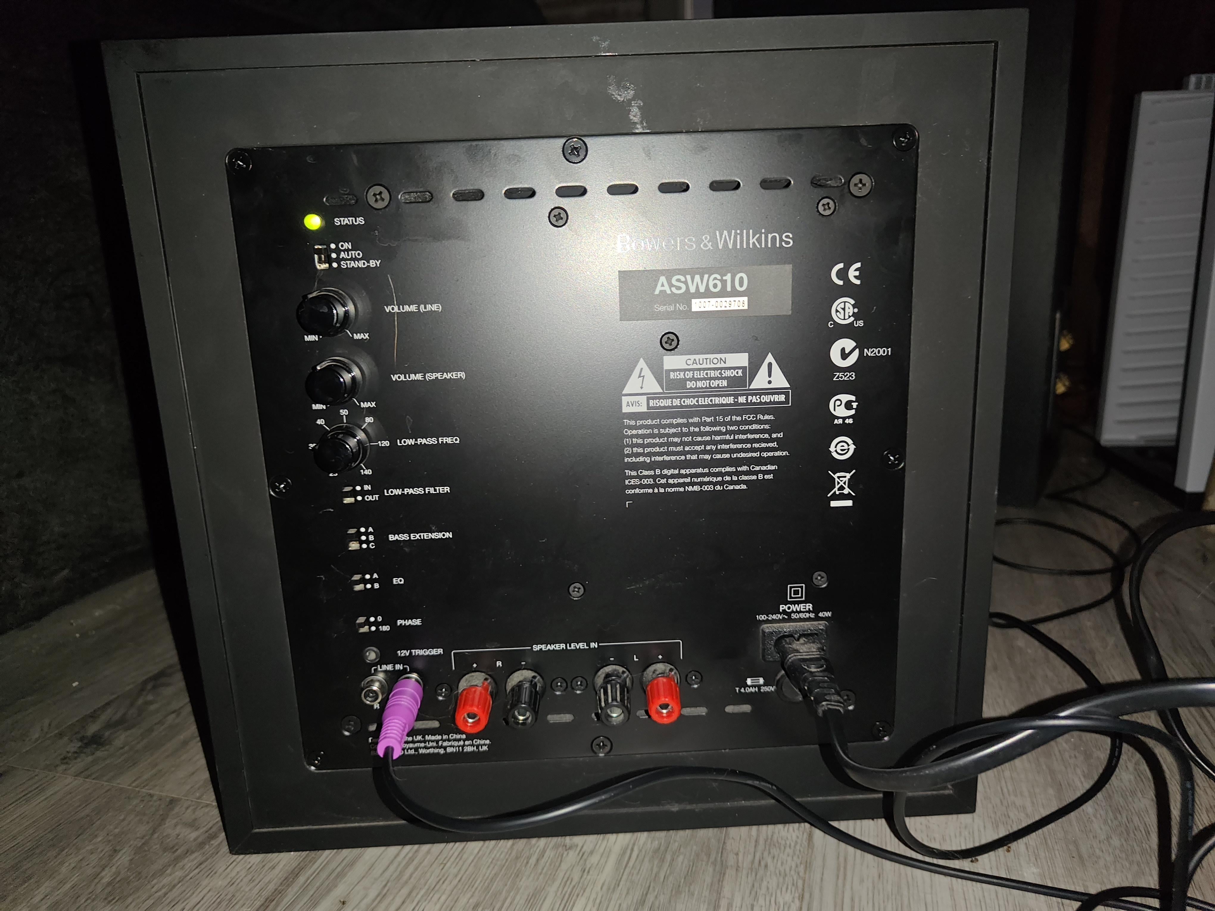 B&W ASW610 サブウーファーの設定 : r/hometheater