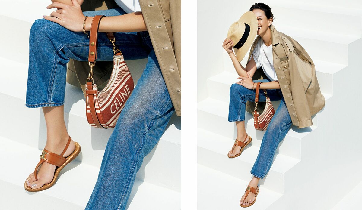 夏の足元に「セリーヌ」ロゴが輝く【ヌーディ・トングサンダル】で夏