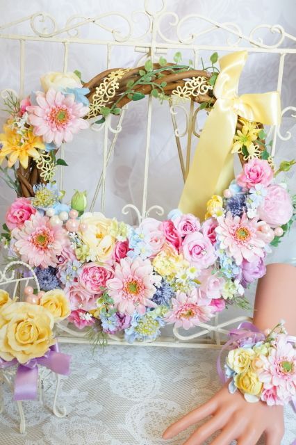 リースブーケ ラプンツェルカラー ミッキー スワロ