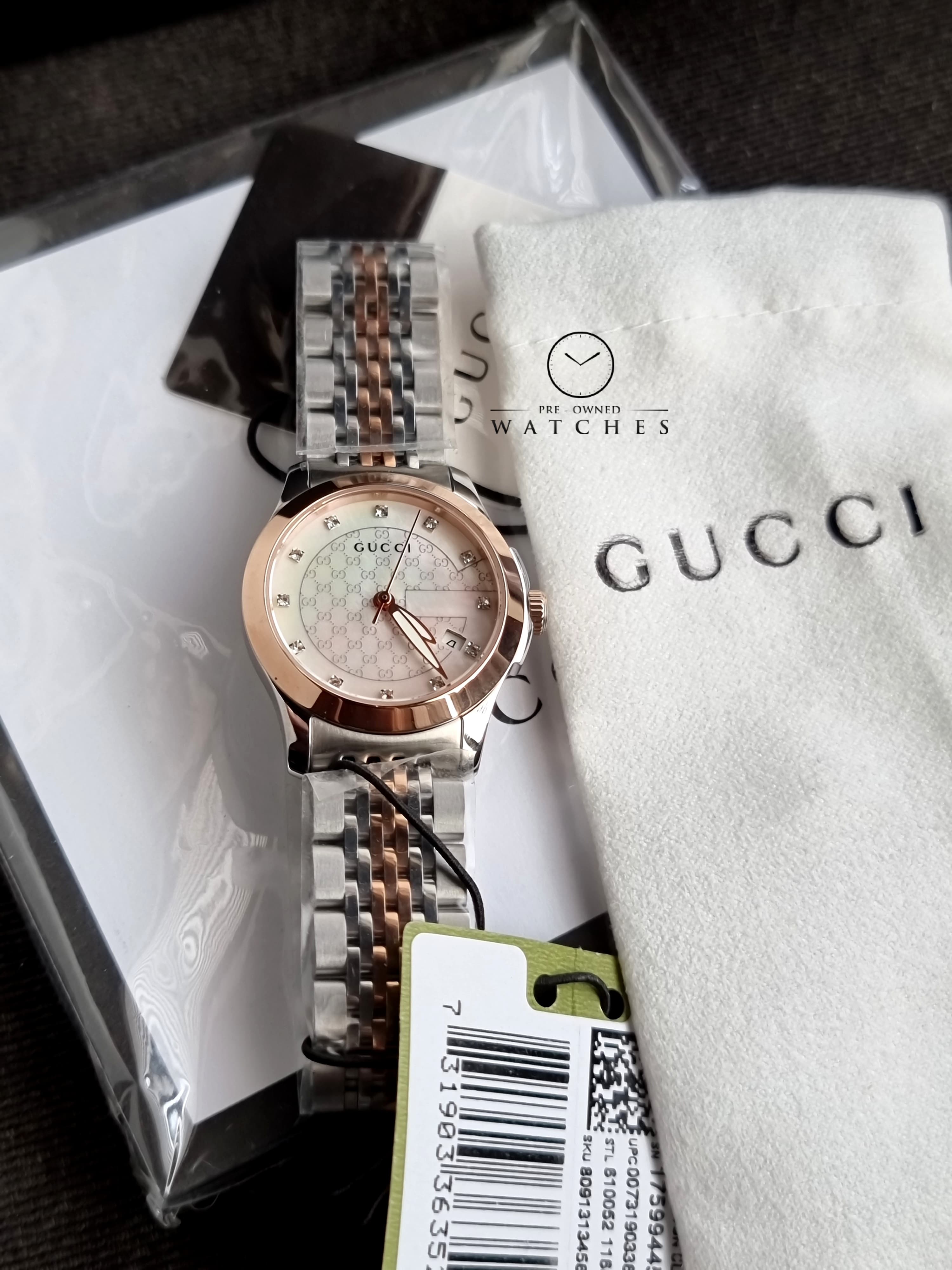 Gucci Women's Swiss Made Quartz Two-tone Stainless Steel Mother of