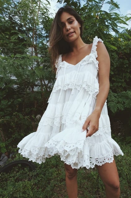 Scallop Frill Mini - Iva Gudtais Milk Schiffli