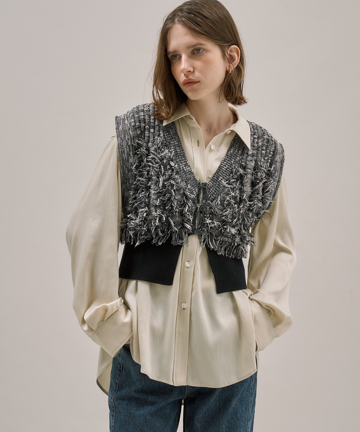 ケーブルカットJQニットベスト(FREE BLACK): : ウィメンズ｜PUBLIC