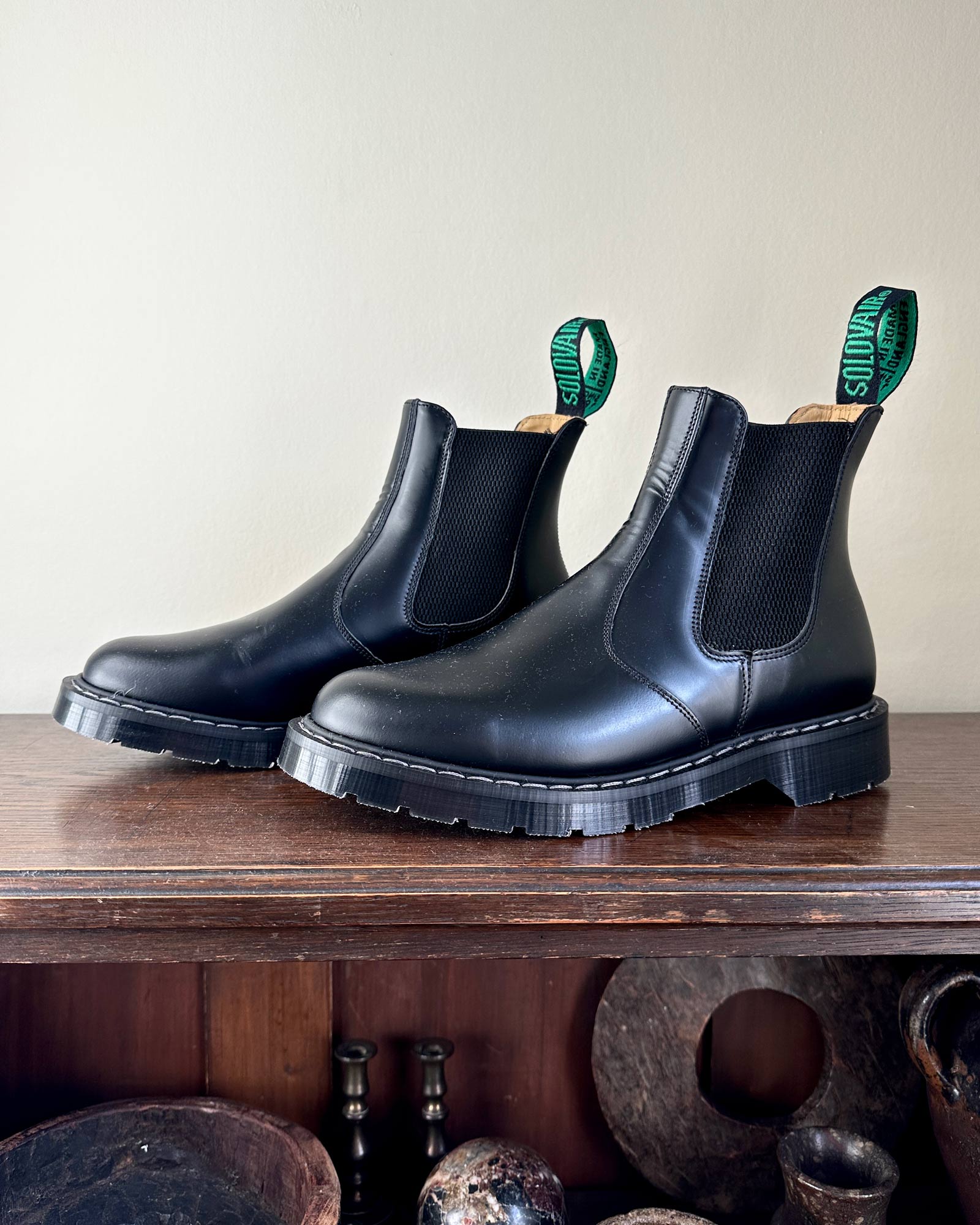 Solovair Black Leather Dealer Boot | Pyne & Smith