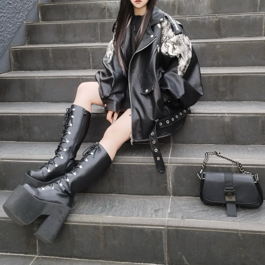 QOOZAセレクト / ［PINKSPINK］パイソン柄PUレザージャケット（PP045