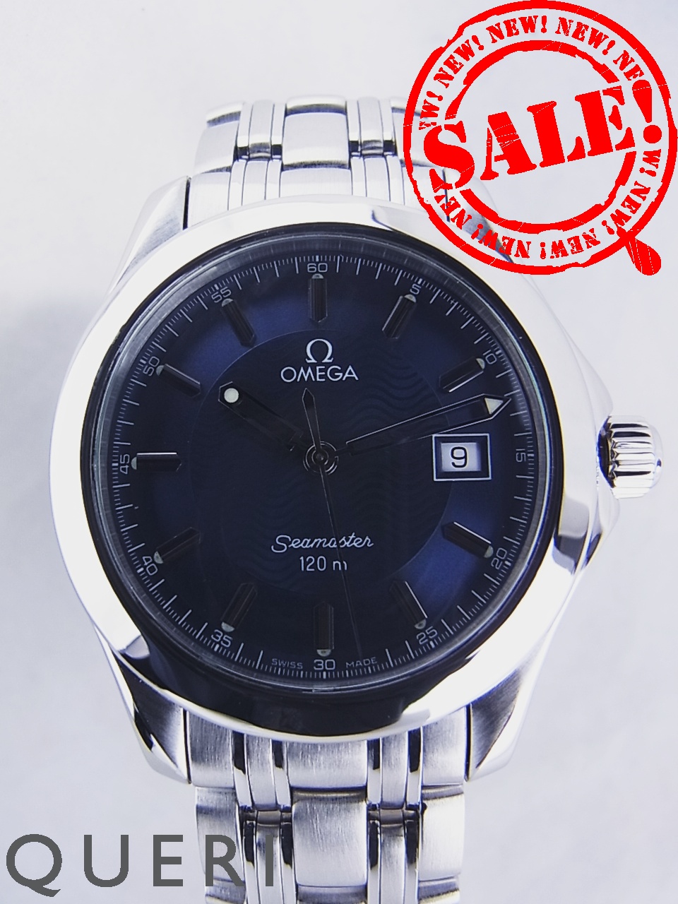 オメガ シーマスター 120m クオーツ ブルー文字盤2511.81を最安値価格
