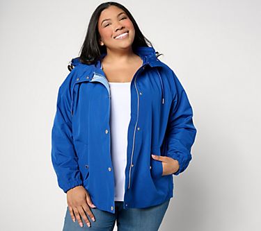 Isaac Mizrahi Live! Water Resistant Zip Front Anorak Jacket - QVC.com