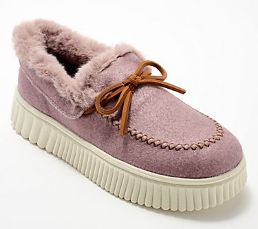 Skechers Moccasin Cozy Lined Slippers -Cozy Ojai - QVC.com