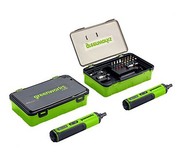 Greenworks Set of 2 4V Screwdriver with 26-Piece Acessory Kit
