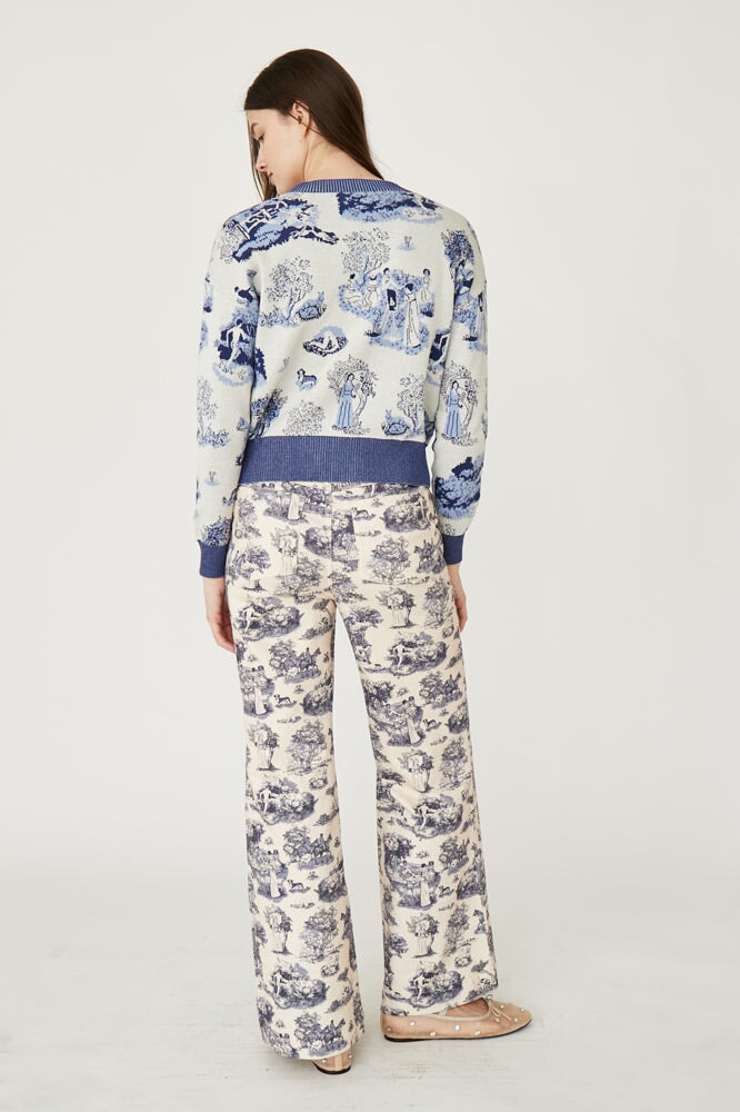 Blue Printed Toile Pants - RachelAntonoff.com