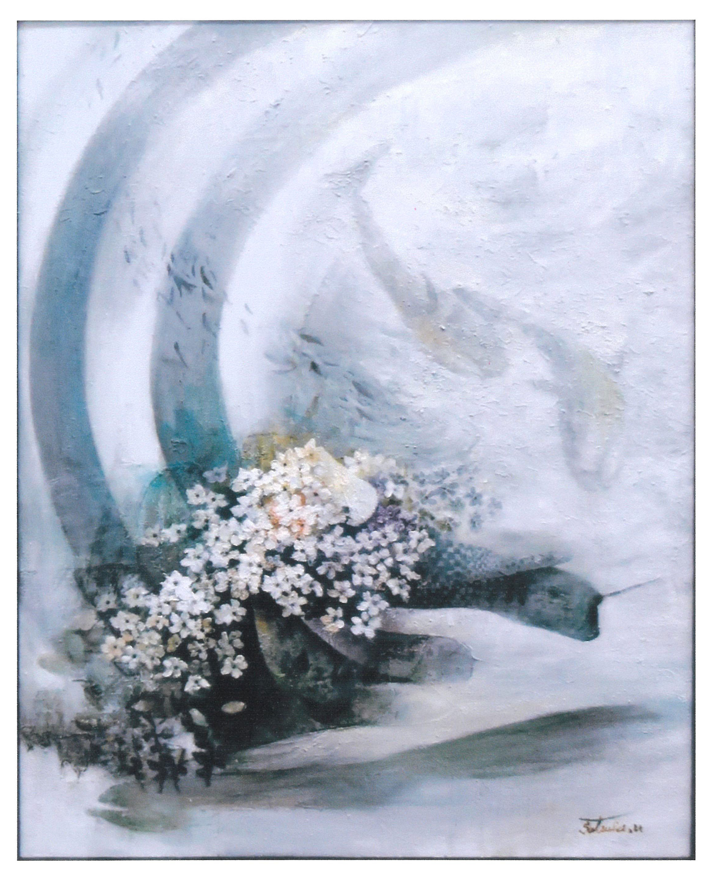 五月の空に想うF100油彩画