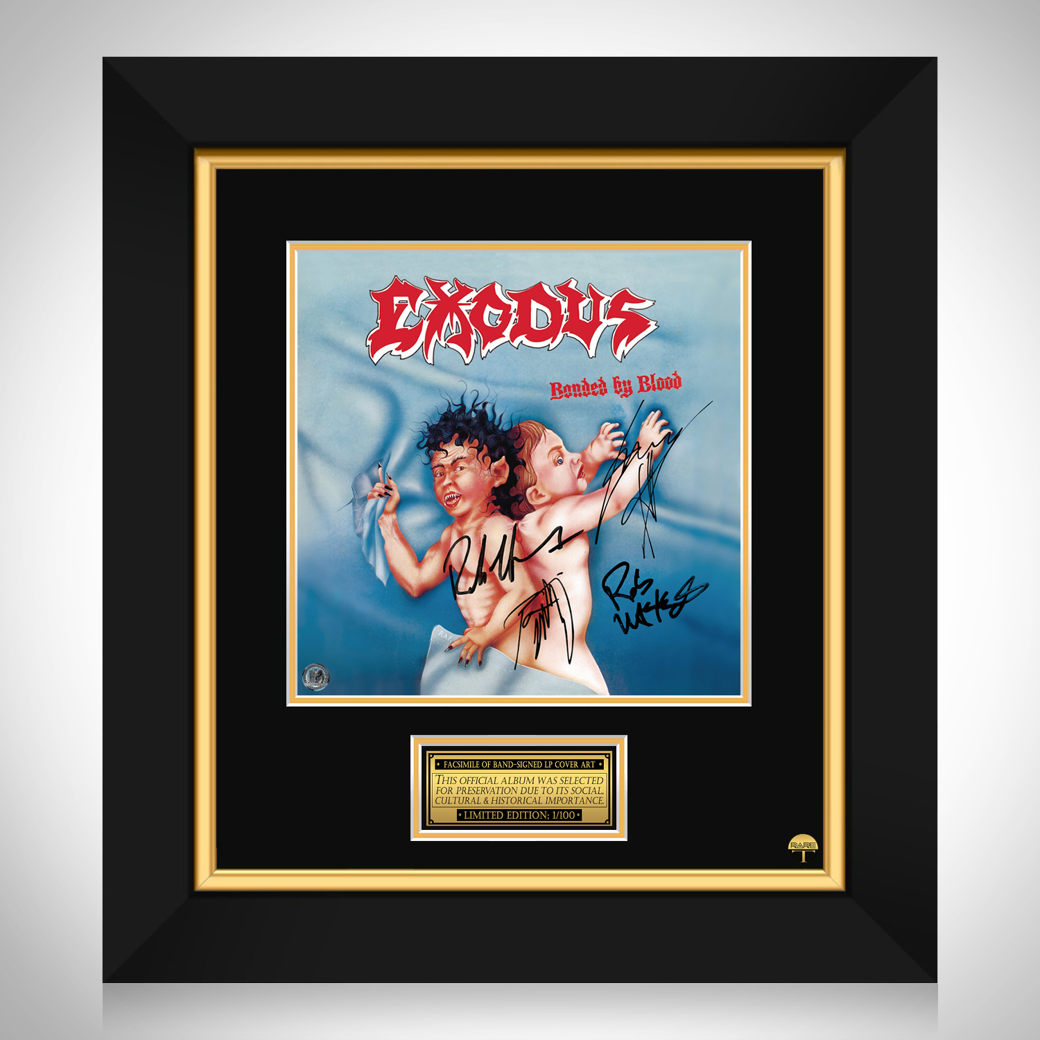 Exodus - Bonded By Blood LP Cover Limited Signature Edition Custom