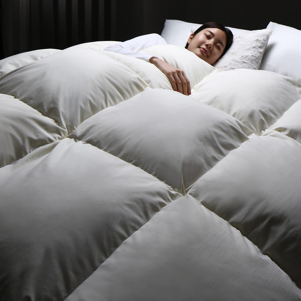 日本製 羽毛掛け布団 ダウン率93%/高品質ホワイトダックダウン採用