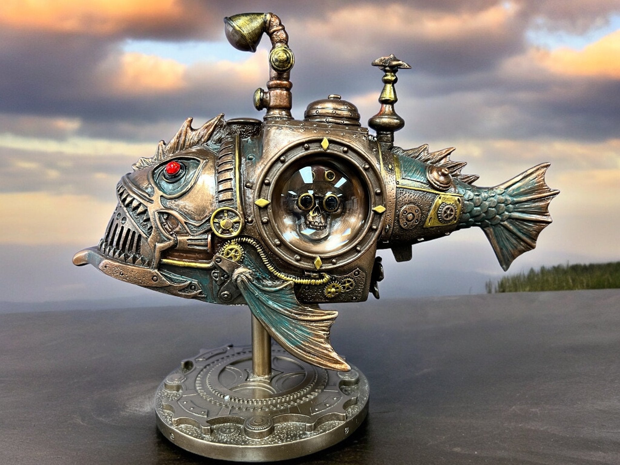 Steampunk, Mechanical, Submarine, Melanocetus-Unus, Angler Fish
